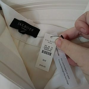 NWT Talbots Off-White Heritage Slacks - 16W